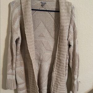 Aerie Taupe Knit Cardigan Neutral Boho Chic Comfy Cozy Lounge